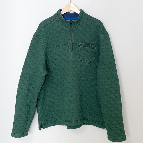 Eddie Bauer Green Quilted Insulated 1/2 zip Men’s - Picture 3 of 7